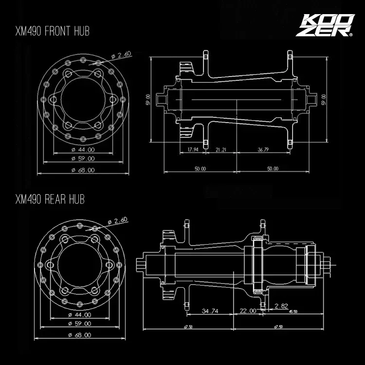 Koozer XM490Hubs 4 Bearing MTB Mountain Bike Hub Front Rear QR 32Holes Disc Brake Bicycle Hub 8 9 10 11 12Speed XD MS HG 9MM10MM