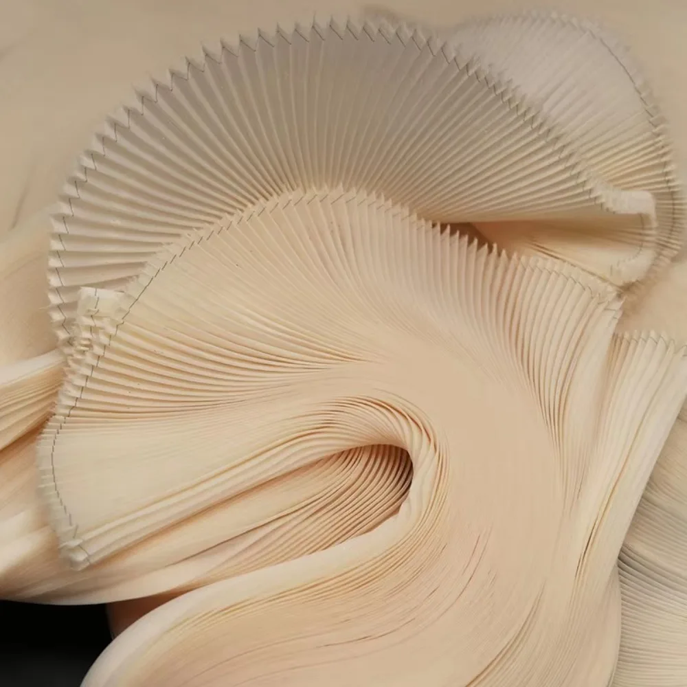 

New Small Wrinkle Pleated Organza Fabric 142cm Wide 1 Yard Dress Designer Fabric Handmade DIY Stiff Material Stage Decoration