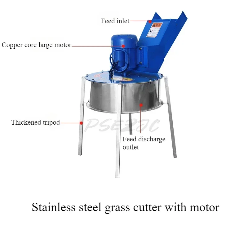 New Stainless Steel Grass Cutter Household Small 220V Sweet Potato Radish Green Feed Chopper High Power Low Noise