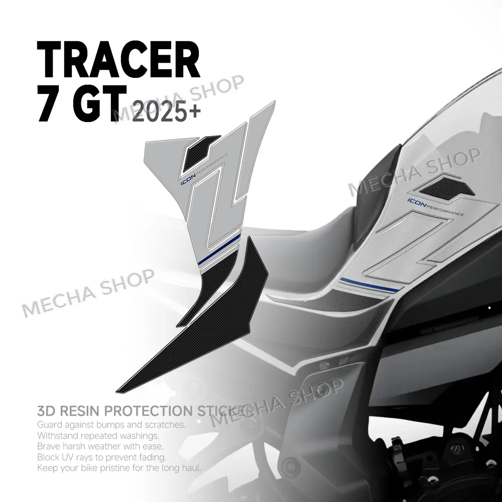 For Tracer 7 GT 2025 2026 Tank Pad Side Protection Sticker Waterproof Decal 3D Resin Sticker Protection Kit