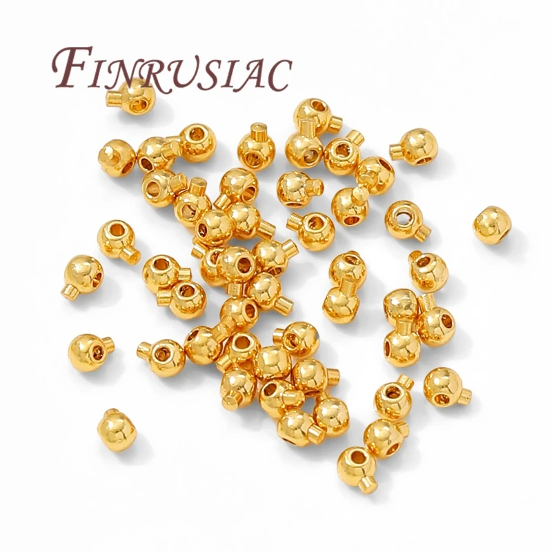 2.5mm 3mm 18K Gold Plated Crimp End Beads,Crimp Beads For Jewelry Making Supplies,Necklace End Bead,Bracelets Accessories