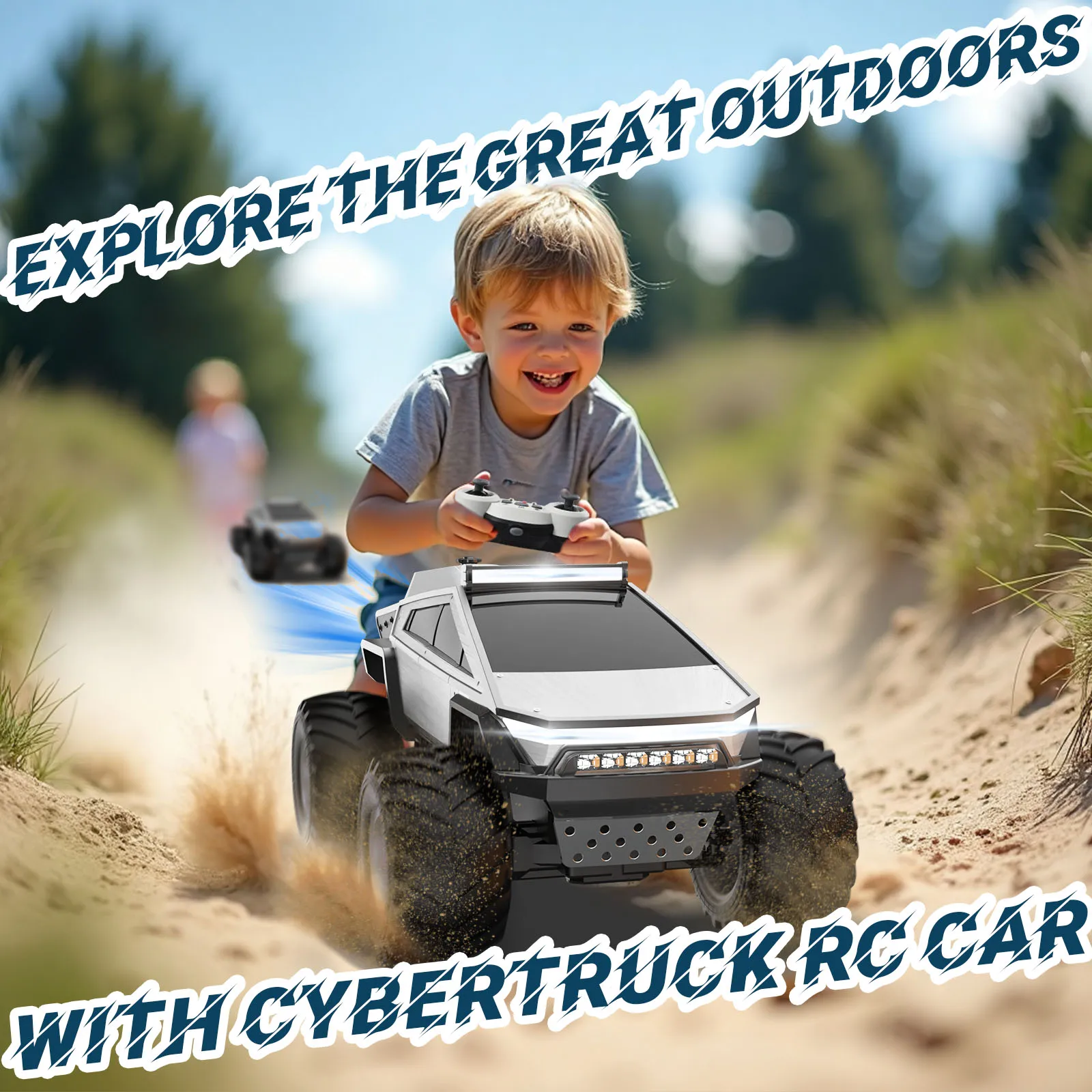 [RC Monster Truck Toy] 2.4GHz 4WD All Terrain RC, Excellent Grip Big Wheels Christmas, Gifts for 6+ Boys And Girls