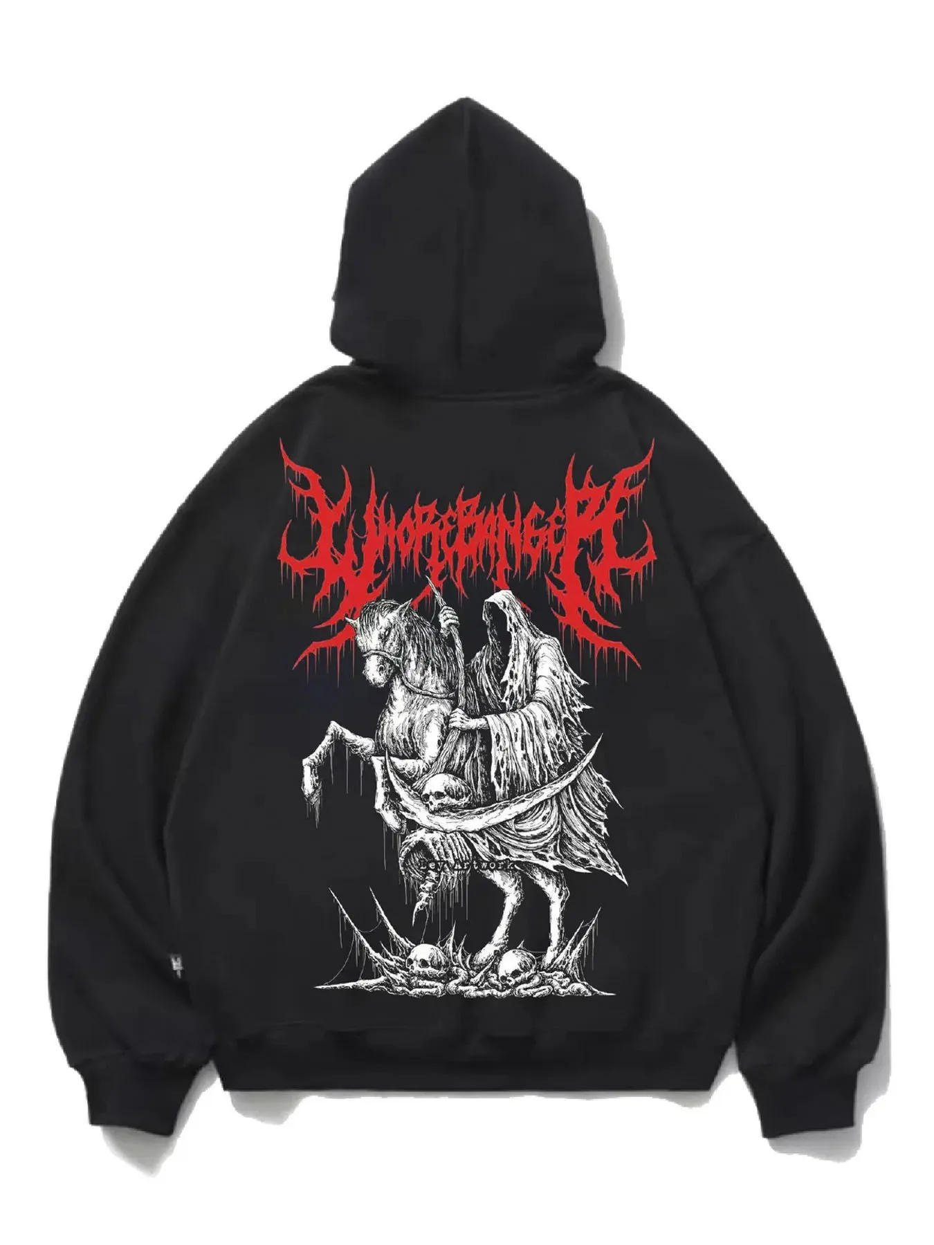 

Gothic Death Graphic Print Autumn and Winter Men's and Women's Hoodies Casual Loose Outdoor Street Sports Training Brand Fashion