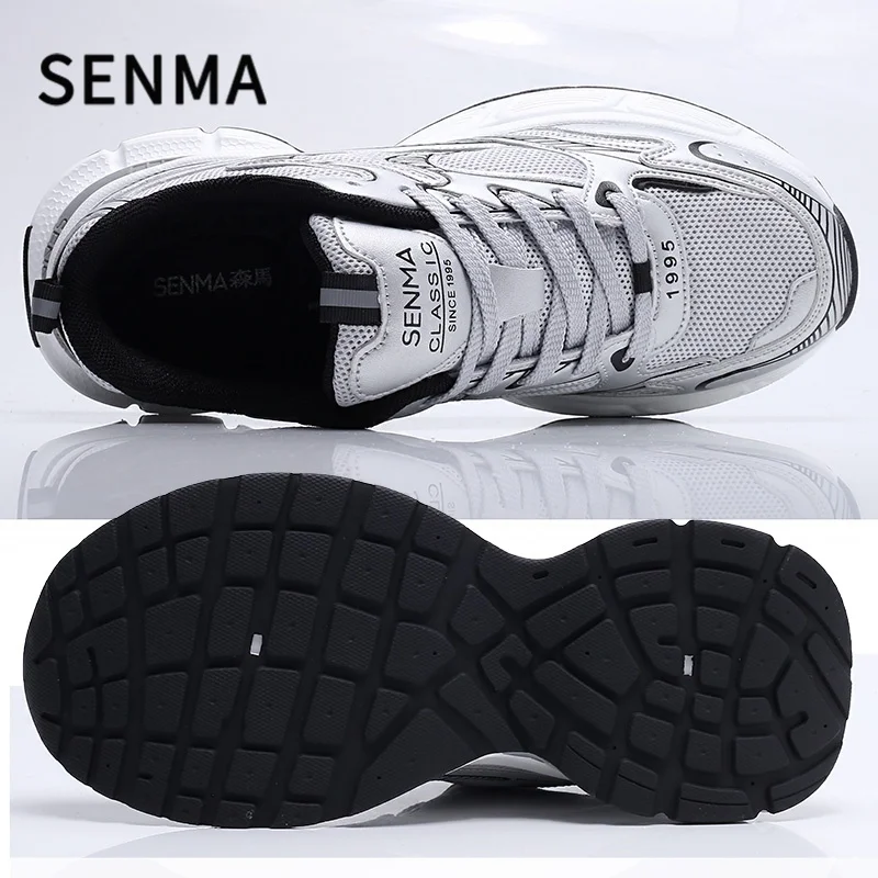 SENMA Men Breathable Casual Shoes Thick Soled Sports Shoes Men's Soft Sole Light Comfort Running Shoes Male Sneaker Big Size
