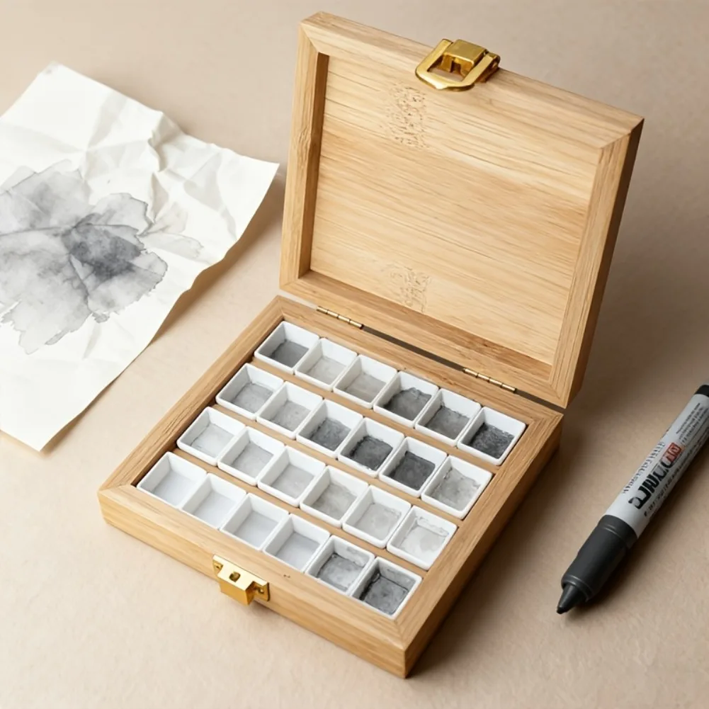 Wooden Art Paint Box Lockable Palette Portable Painting Storage Case Watercolor Acrylic Gouache Artist Hobby Drawing Supplies