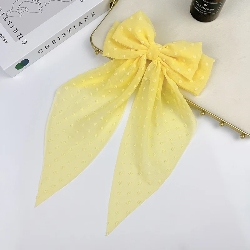 1 Pcs Super Fairy Chiffon Bow Headdress Large Hair Clip Back of Head Spring Clip Flutter Jewelry