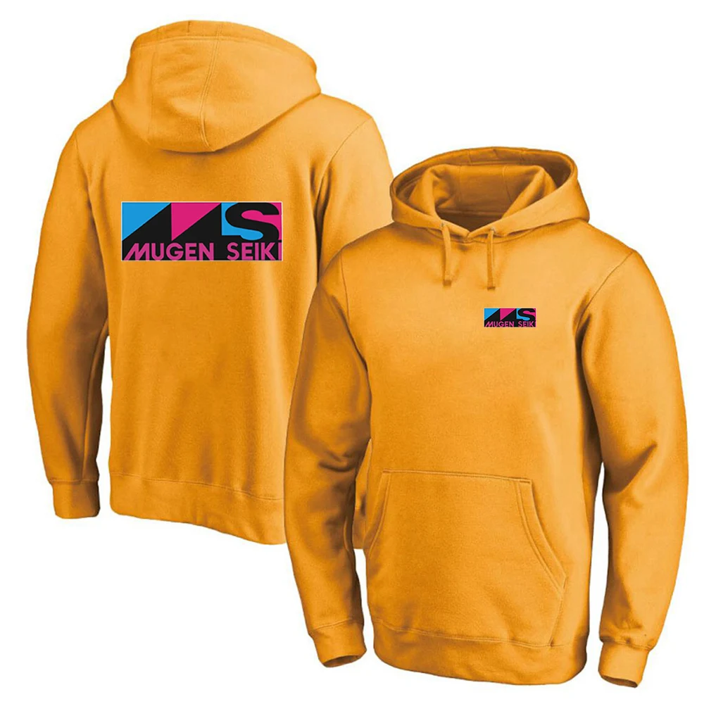 2024 New Men Mugen Seiki Printing Spring and Autumn Cotton Solid Color Pullover Hoodies Simplicity Comfortable Tops