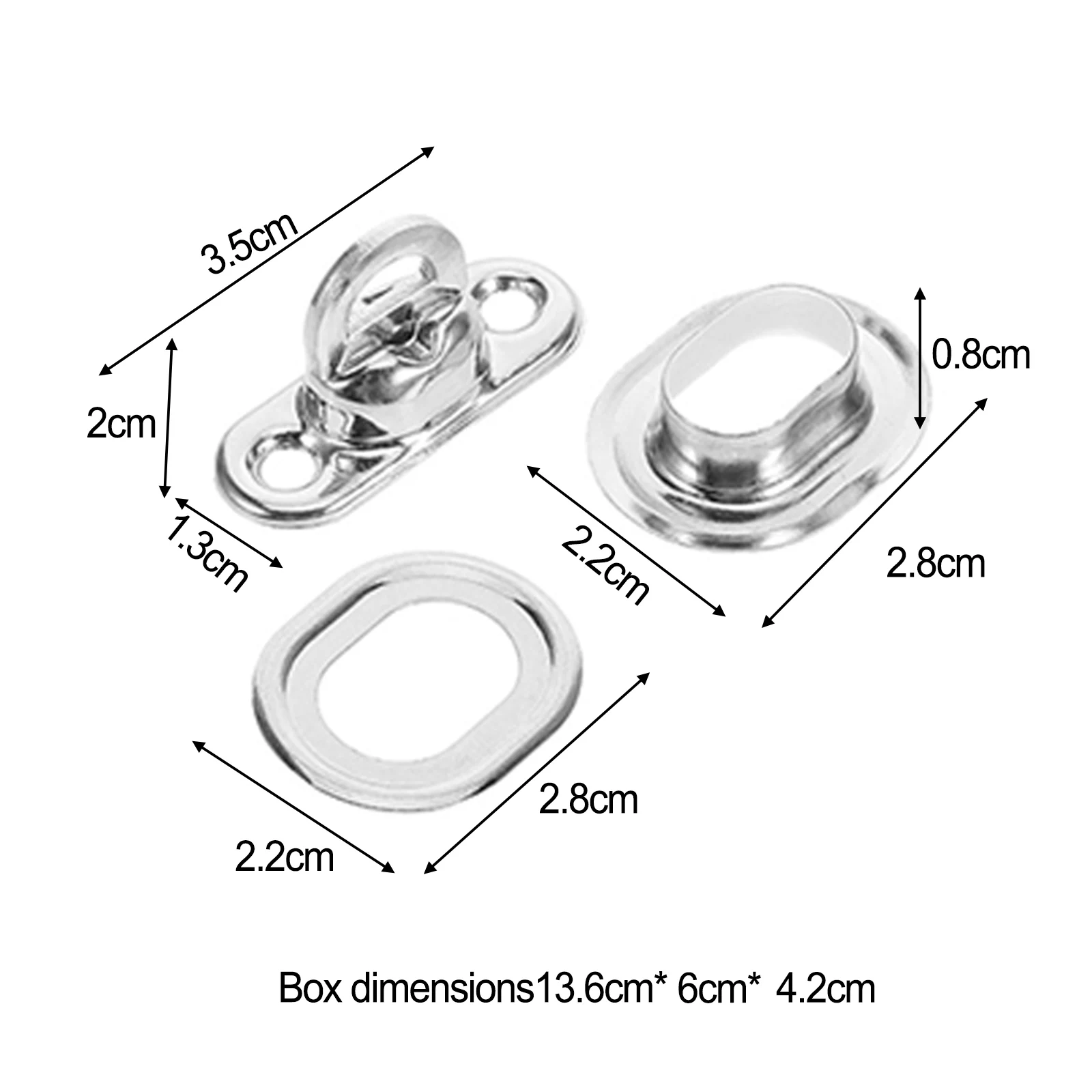 10 Sets Oval Eyelet Rotating Latch Turnbuckle Copper-Locks For Car Trailer Tarpaulin Replacement Parts Easy Install Silver