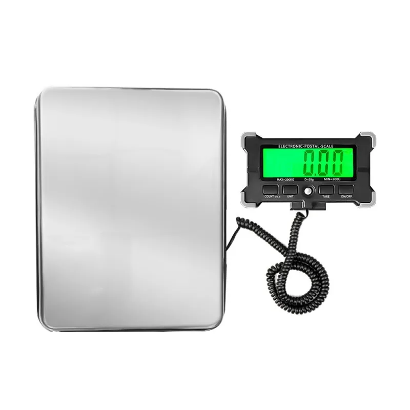 

B50 120kg 200kg Electronic Postal Scale 10g 0.05kg Stainless Steel Digital Scale PS21 with LCD Backlight Display Shipping Scales