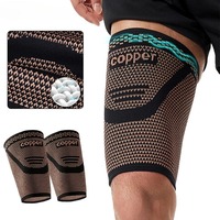 1Pcs Sports Thigh Guards Knitted With Copper Silicone Anti-slip High-stretch Three-dimensional Knitted Thigh Guards Men Women
