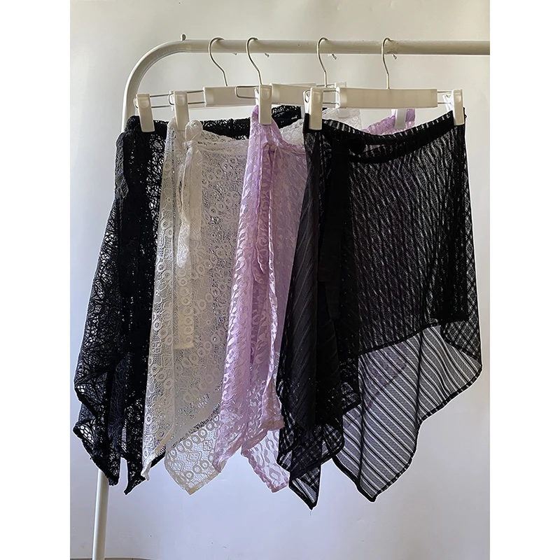 

Кружевной купальник Ele Bla, прикрывающаяся юбка, занавеска для йоги, многослойная юбка Me, универсальная юбка трапециевидной формы с высокой талией