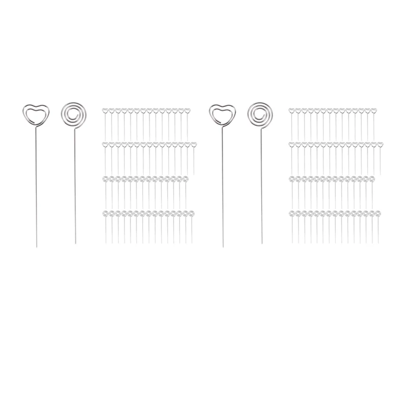 

ABAH-600 Pieces Metal Wires Memo Clip Note Card Holders Table Number Clip Photo Stand For Wedding Party Cake Decor