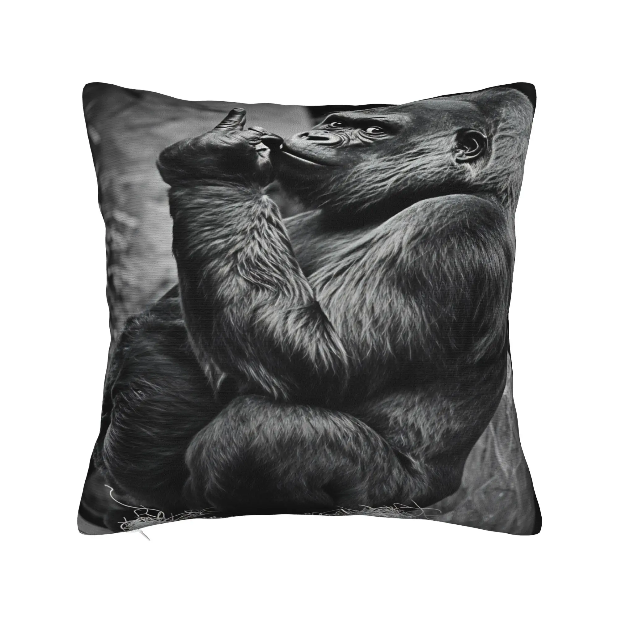 Gorilla Middle Finger  Pillow Case  Funny Pillow Cover Comfy Pillowcases For Wedding Party Home Decor