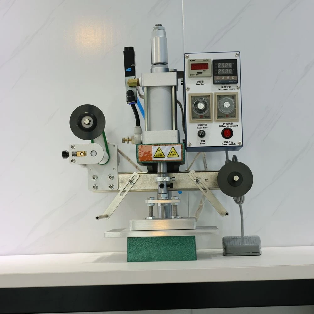 

W-Y11 Pneumatic hot stamping machine sliding table leather bronzing press machine LOGO business card wood branding machine