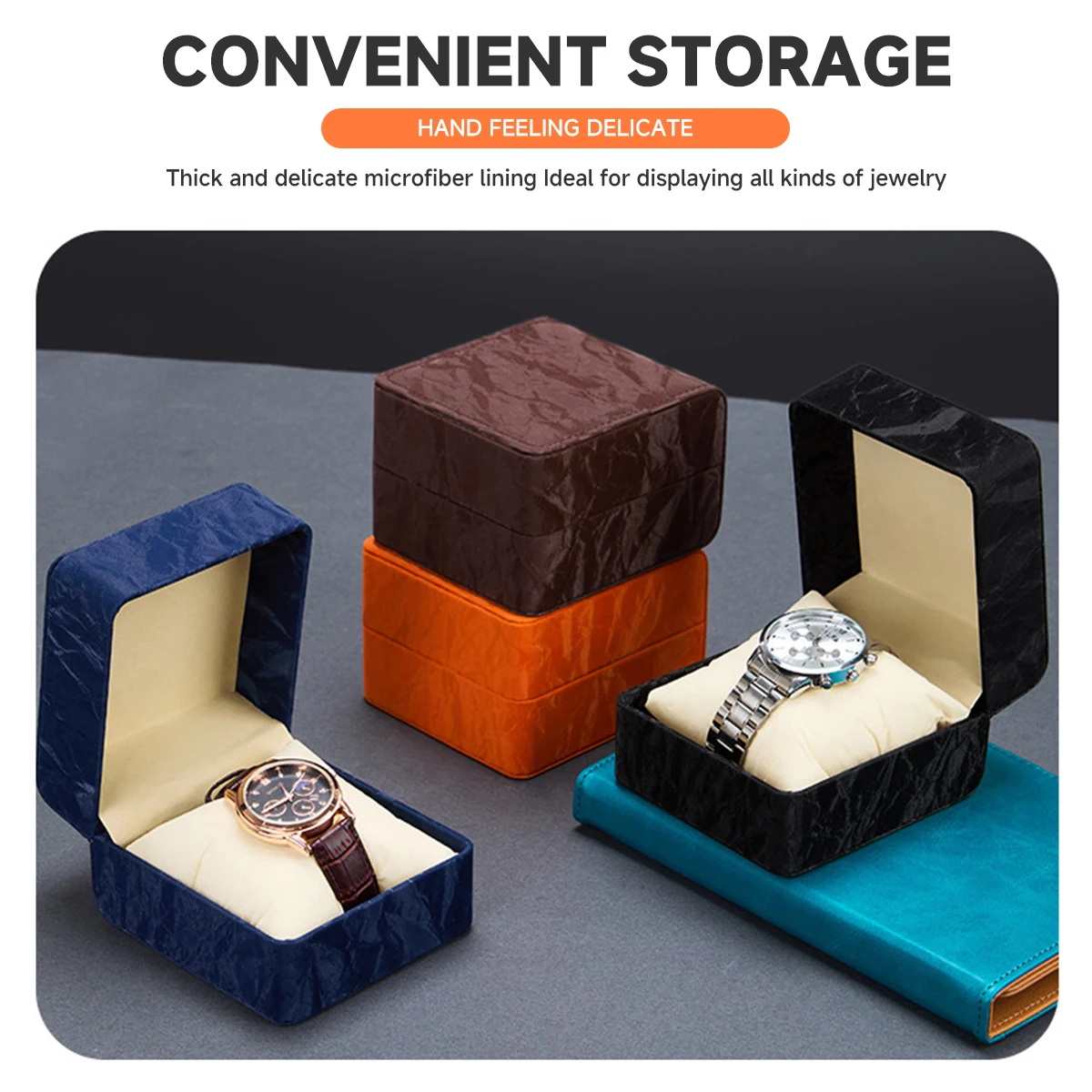 Scatola porta orologi Vetrina singola per orologio in pelle PU Porta orologio da polso Organizzatore per orologi da viaggio con cuscino per regalo da uomo