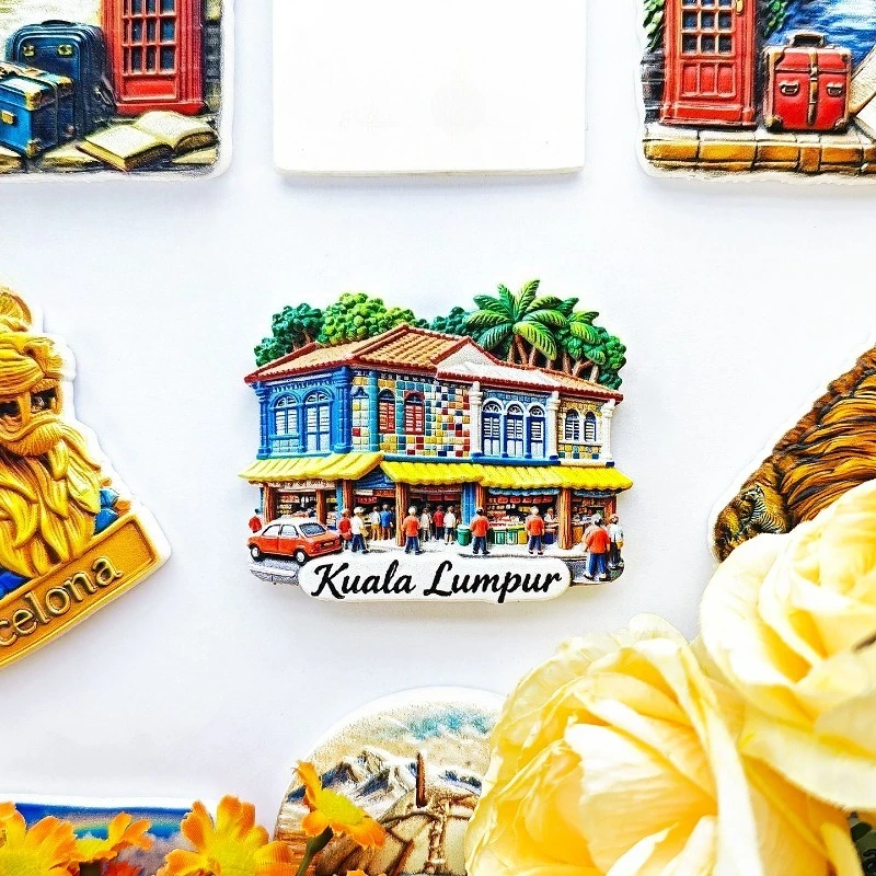 Kuala Lumpur Heritage Fridge Magnet - Nostalgic Tropical Street Souvenir Unique Malaysian Cultural Gift for Travel Vintage Decor