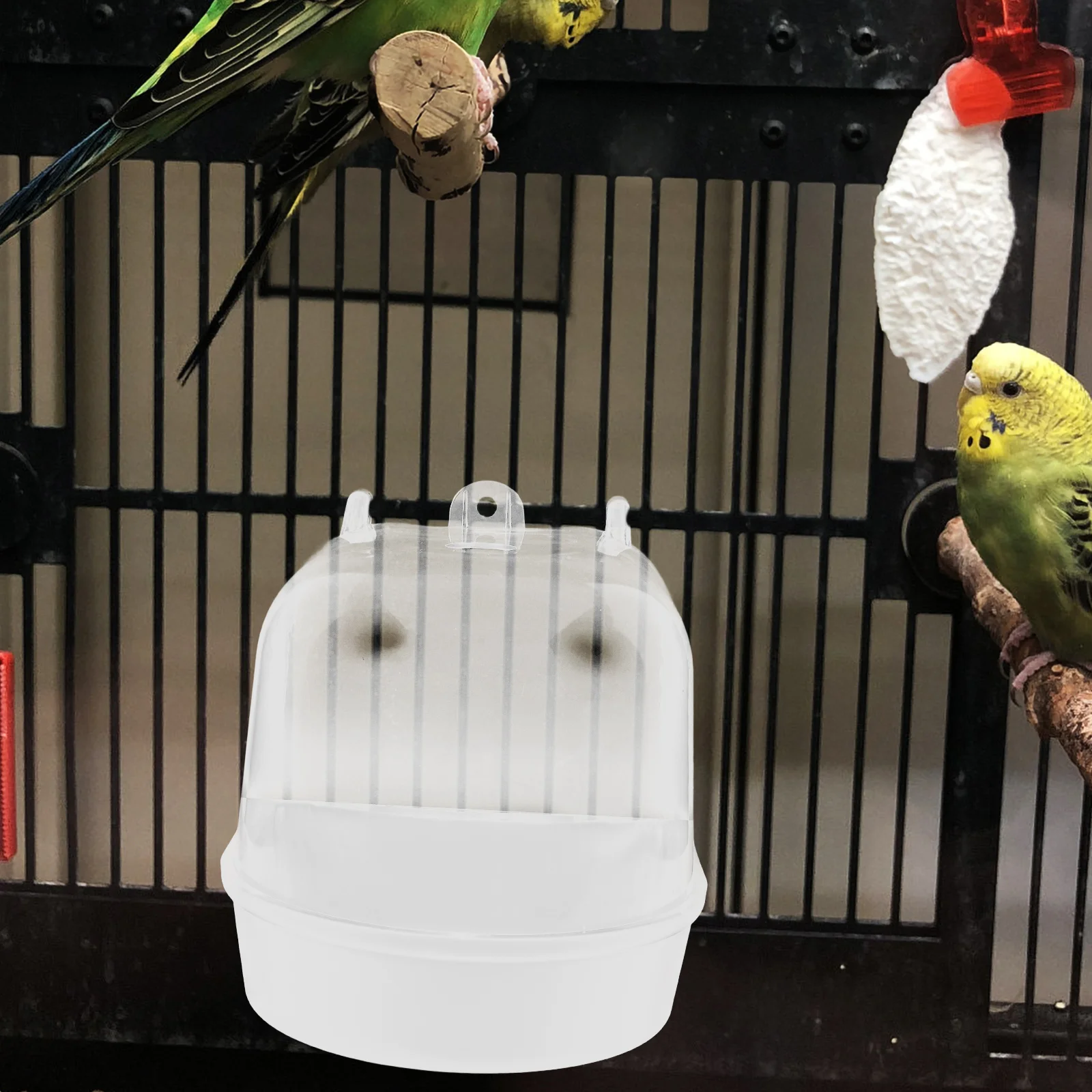 

Transparent For Cage Small Bird Basin Parrot Bathtub Cockatiel Bath Indoor Pet Bird Hanging Abs Cage Bath