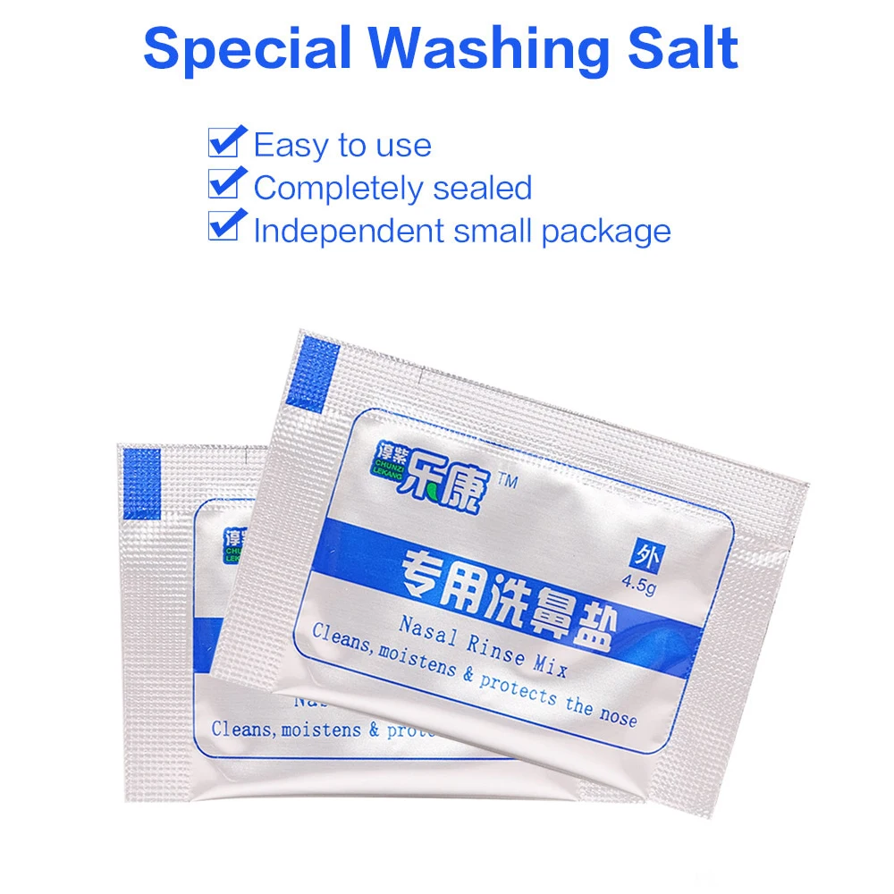 60Bags/box Nose Care Nasal Wash Cleaner\'s Salt Allergic Rhinitis Children Cleaning Nose Protector Cleanser Nasal Irrigation Salt