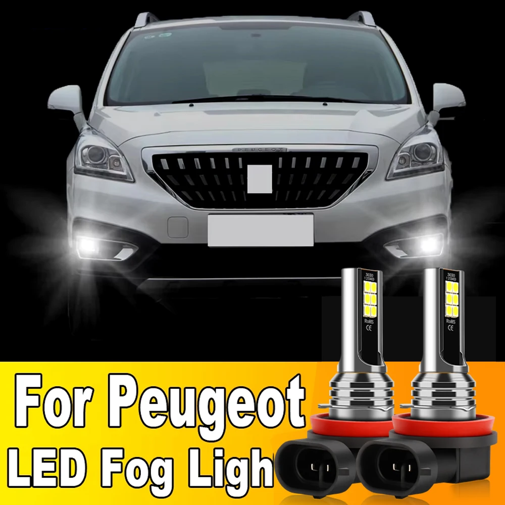 2Pcs LED Fog Light Bulbs H8 H11 Lamps For Peugeot 3008 301 308 207 307 CC SW 308 4007 4008 407 408 5008 508 RCZ Rifter Traveller