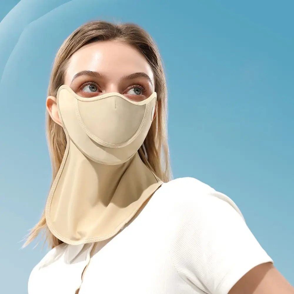 Women\'s Anti-UV Sunscreen Face Mask Scarf Breathable Ice Silk Half Face Cover Thin Summer Face Cover Mask