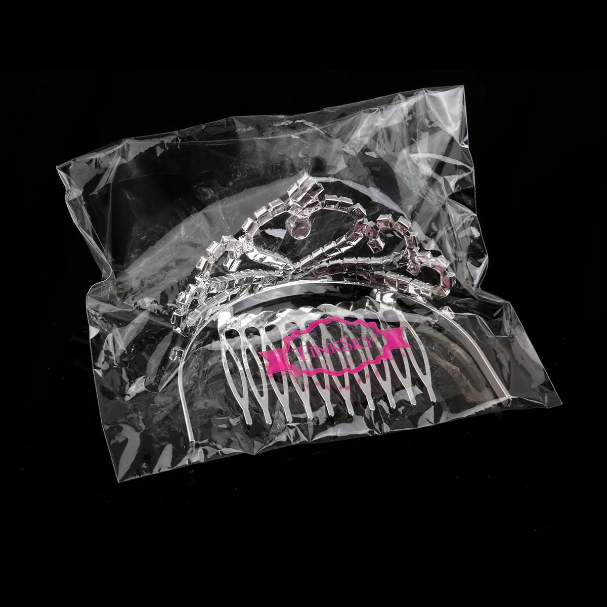 

Crystal Rhinestone Crown Headb Bridal Tiara Set 4 Silver Shining Hard Alloy Hair Comb Prom Wedding Accessories