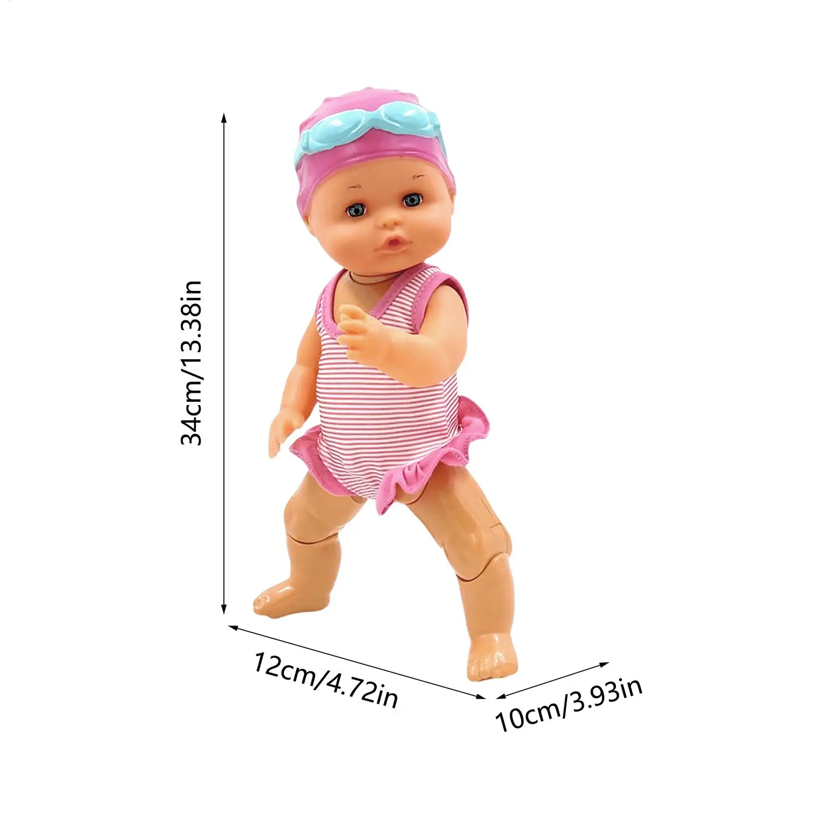 Baby Doll For Pool Electric Swimming Doll Battery-Powered Bathtub Toy Floating Swimming Figure For Water Pool Beach Bathroom