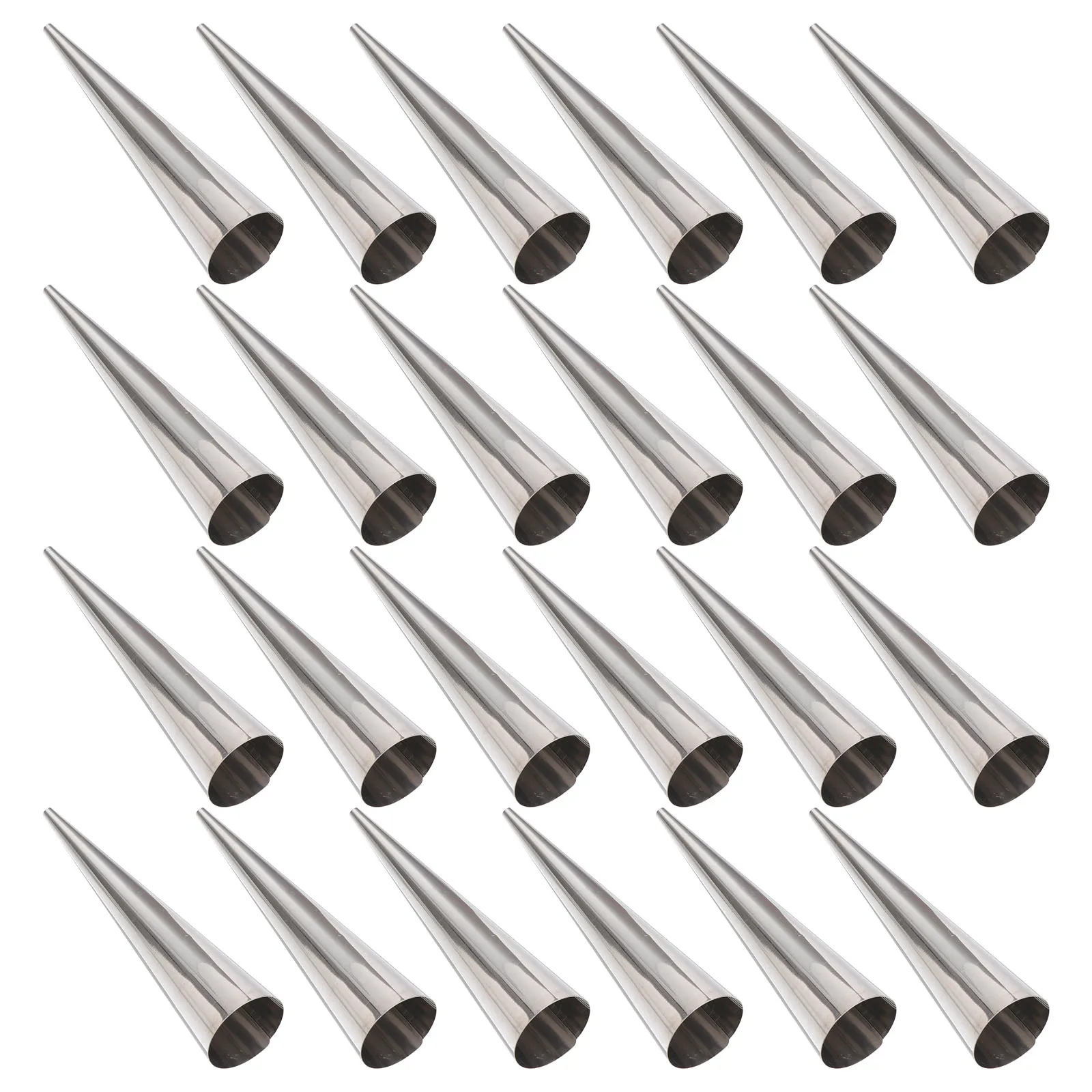 

24pcs Croissant Mold Stainless Steel Cannoli Tubes Large Screw Horn Shaped Forms Baking Pastry Kits Ice Cream Decorative