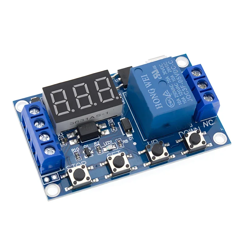 DC 6-30V Support Micro USB 5V LED Display Automation Cycle Delay Timer Switch Off Delay Time Relay 6V 9V 12V 24V