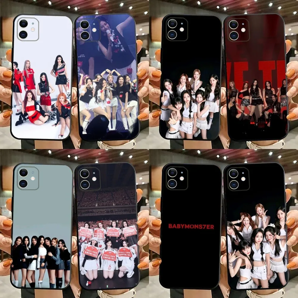 babyS Kpop M-monster Phone Case For iPhone 15,14,13,12,11,Plus,Pro Max,XS,X,XR,SE,Mini,8,7 Soft Silicone Black Cover