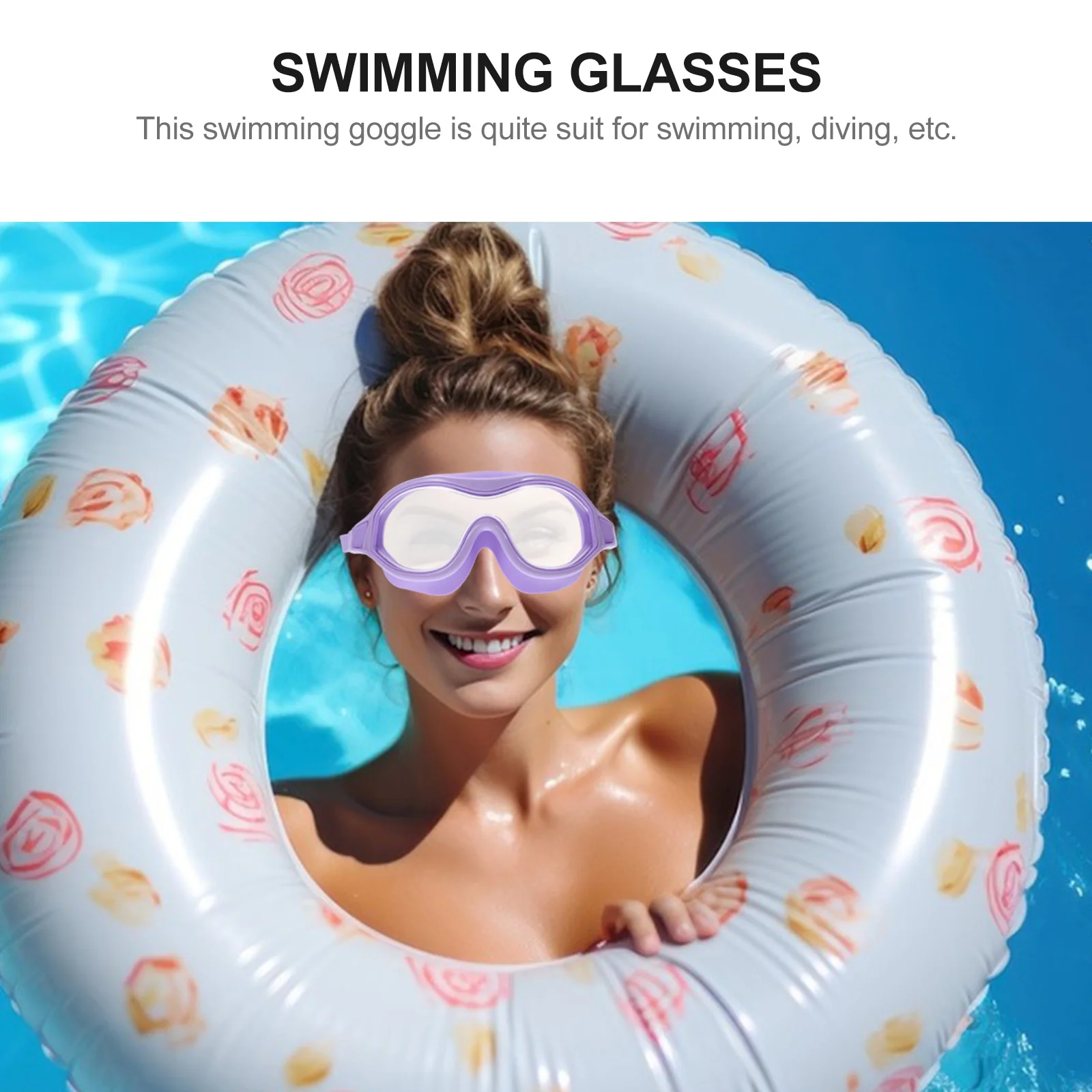 

Clear Swim For Women Men Anti-Fog Lightweight Unisex Eyewear Comfortable Adjustable Strap No Leak Eye Protector Large Frame