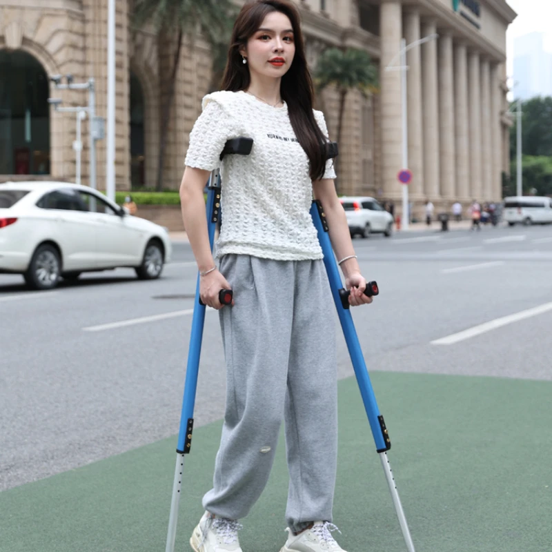 Crutches fractured young people medical double crutches underarm crutches non-slip telescopic