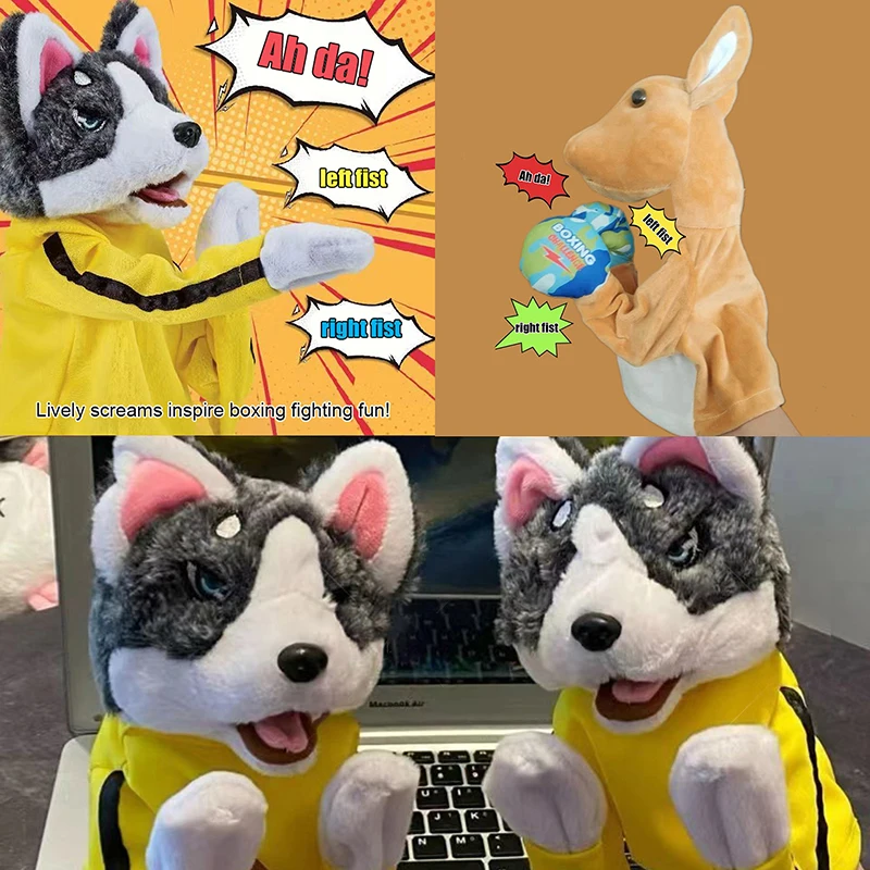 Nieuwe Pluche Interactieve Speelgoed Husky Boksstrijd Met Stemmen Lastige Speelgoedfonetische Veranderingen Voor Ouderkinderen