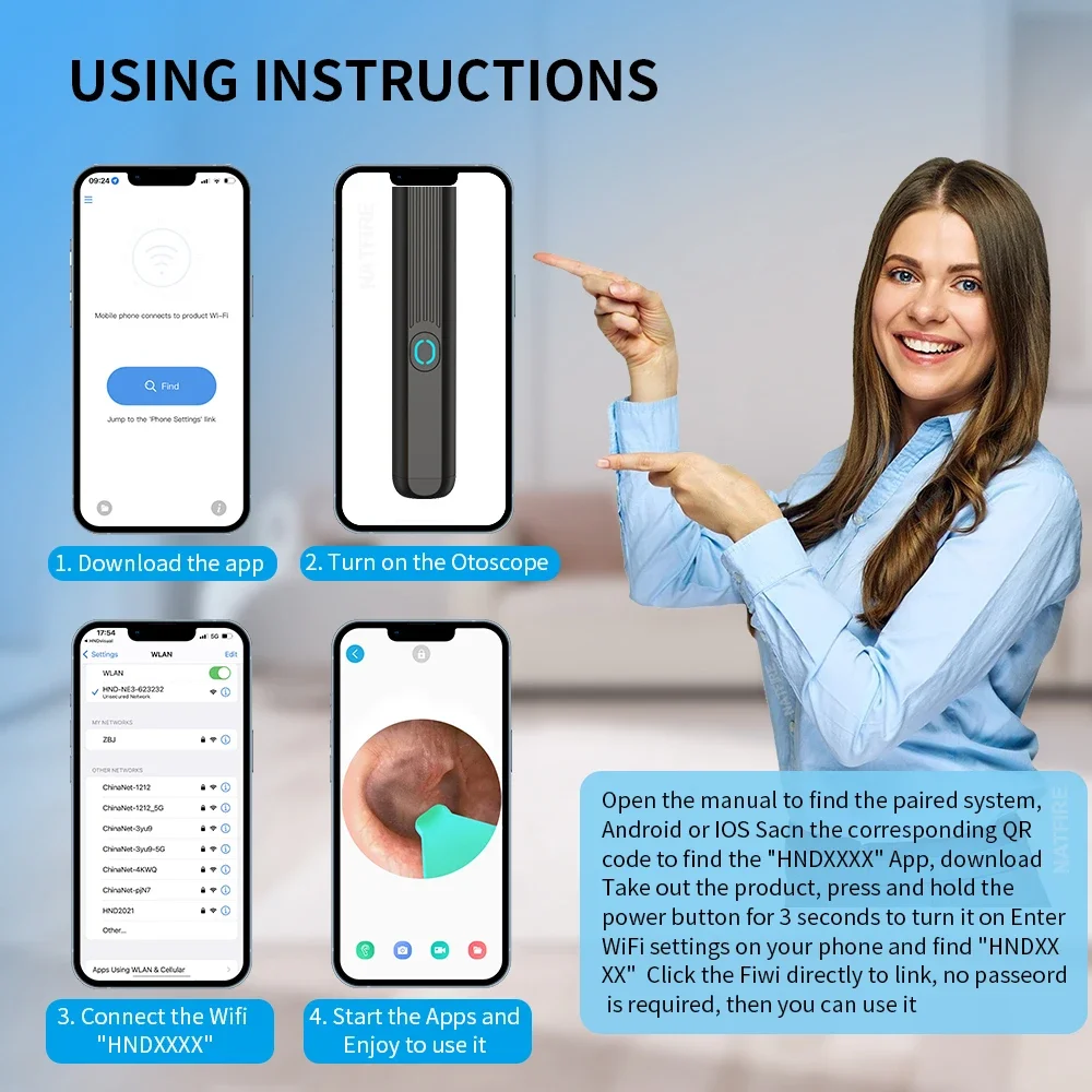 Ohrenschmalz-Entferner, Reinigungswerkzeug, Ohrendoskop mit Mini-Kamera, USB-C-Aufladung, Earpick-Gesundheitspflegeset für iPhone und Android, bestes Geschenk
