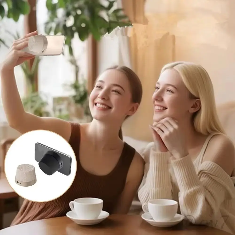 2 in 1 Mini Wireless Bluetooth Speaker Portable Wireless Magnetic Bluetooth Speaker Phone Stand Waterproof