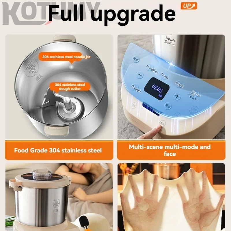 Commercial fully automatic 10L large capacity multi-functional flour mill for home use, fermentation dough kneading machine