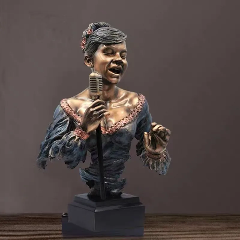 Jazz Music Band Bust Statue Set Resin Musician Sculptures Figurines Creative Home Decor Bar Cafe Living Room Office Desk