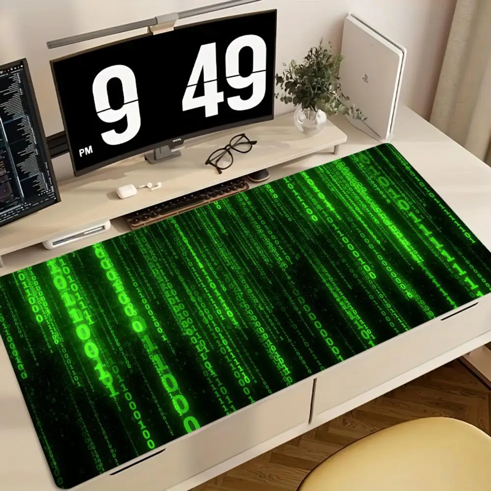 Большой коврик для игровой мыши XXL, настольный коврик для мыши, зеленый с высокотехнологичным ощущением, сшитые края, подходит для офиса и домашнего использования