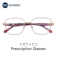 BLUEMOKY Lunettes de vue médicales en métal de taille M, anti-lumière bleue, pour myopie, personnalisées, pour femme 1