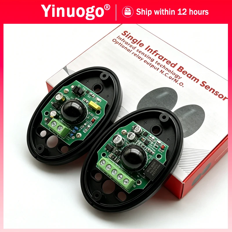 

New Garage Door Infrared Sensor Single Beam 12V 24V Photocell For Doors Windows Barrier Gate etc Anti-theft Alarm System IP55