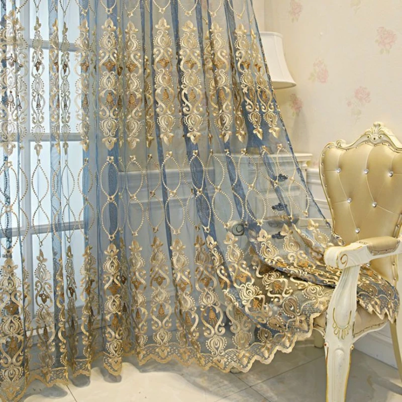 Modern Eight-character Flower Embroidery Balcony Living Room Bedroom Partition Yarn Atrium Embroidery Translucent Fashion