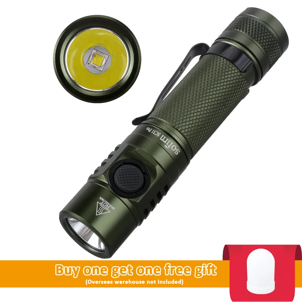 Sofirn-USB C Lanterna Recarregável, Azul Roxo Anduril, Tocha, SST40, LED, 18650, SC31Pro, 2.0, 2000LM, Cor Vermelha