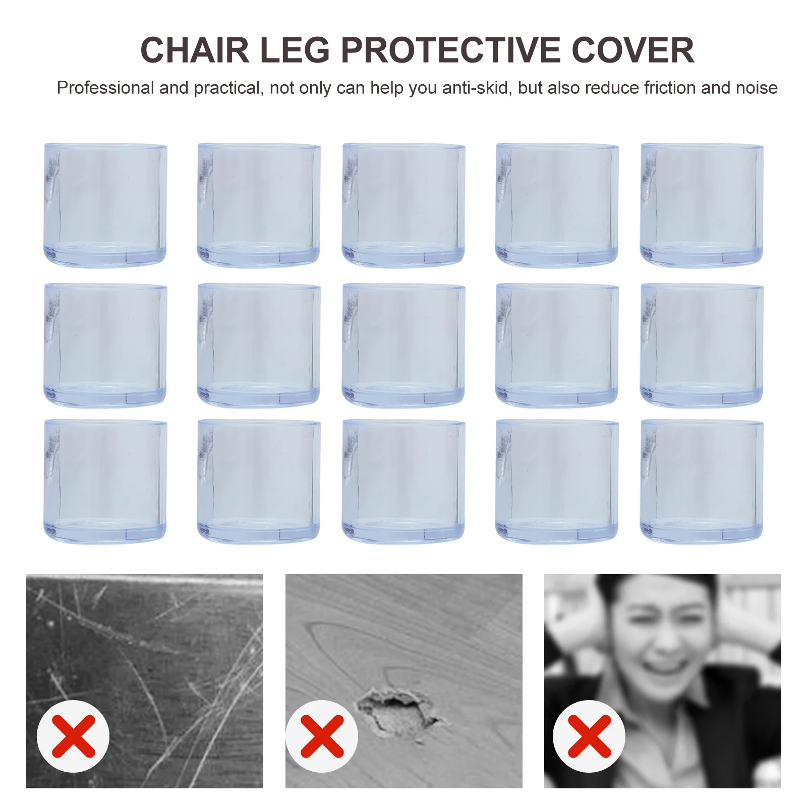 

20pcs Table Chair Leg Covers Wear-Resistant Anti-Slip Floor Protectors For Desk Chair Feet Pvc Furniture Accessories