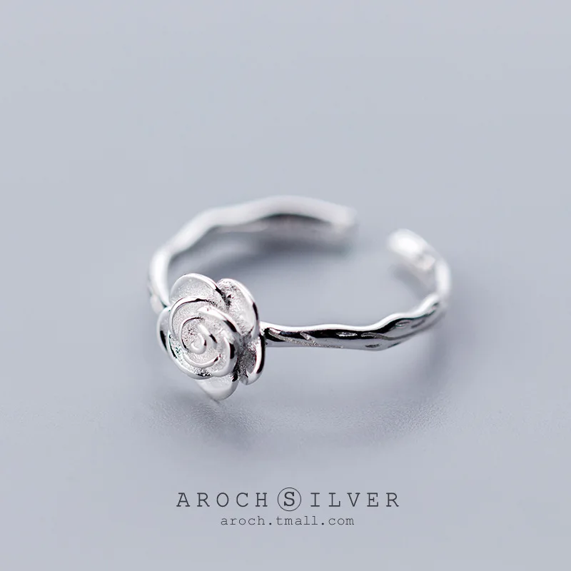 Open 925 Silver Personalized Name Rose Rose Ring Spinner Ring Simple for Her Women's Jewelry Custom Name Ring