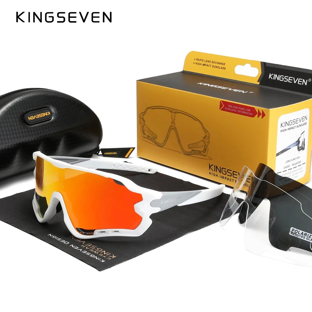 KINGSEVEN New Fashion Sunglasses Men Women Mirror UV400 Polarized Protect HD Lens TR90 Frame Glasses Riding Climbing Eyewear