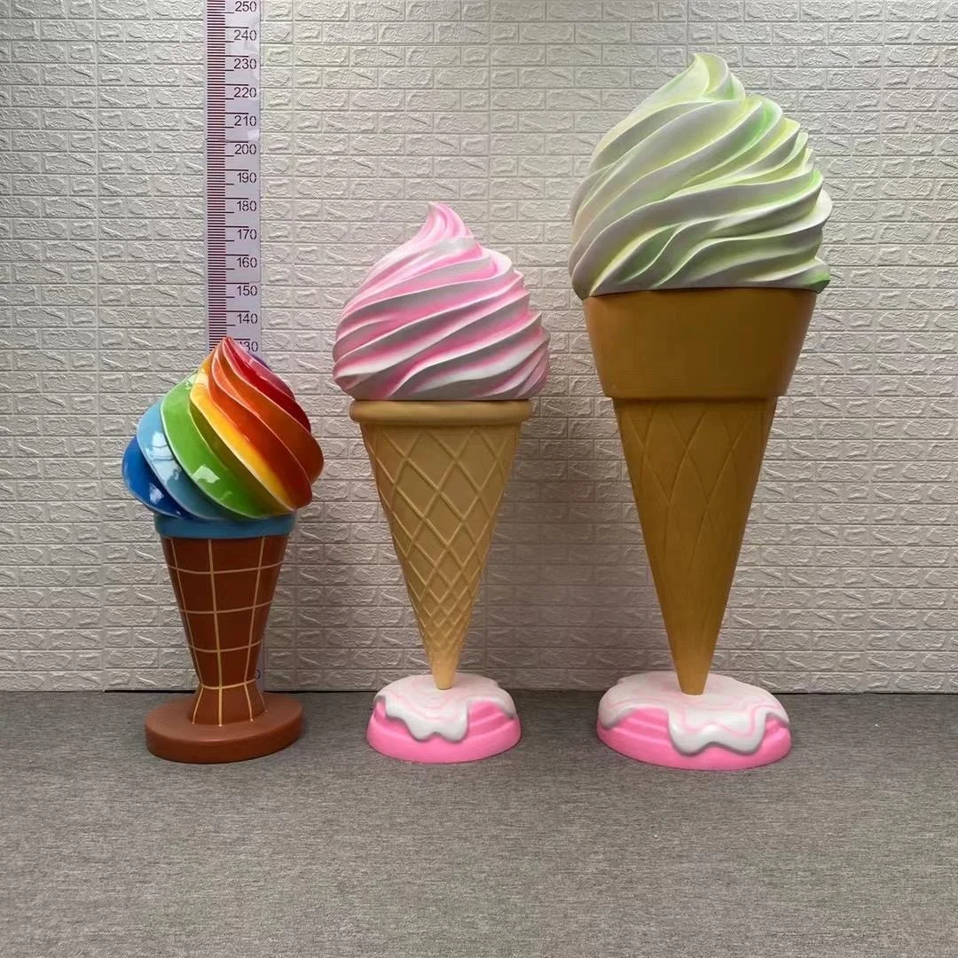 ATV&UTVFiberglass Figurine Support Customization Giant Ice Cream Decorations/ Ice Cream Prop Display Candy Glowing Dining Sculpt