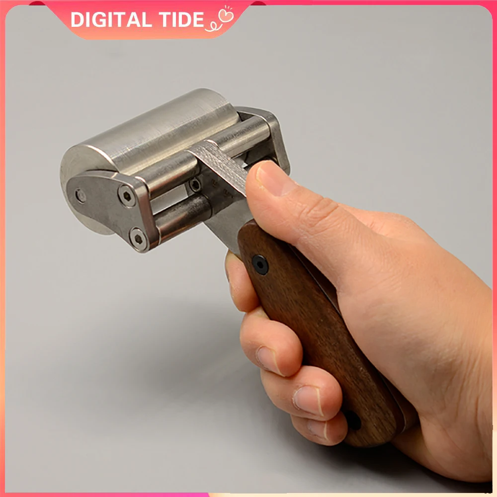

Leather Roller Heavy Duty 304 Stainless Steel 60MM Press Wheel with Black Walnut Handle DIY Handmade Leathercraft Tools