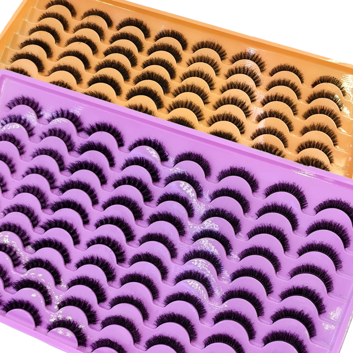 40/30pairs 7D Fluffy Volume False Eyelashes Fake Lashes D Curl Fluffy Cat Eye Lashes Dramatic Thick Full Strip Faux Mink Lashes