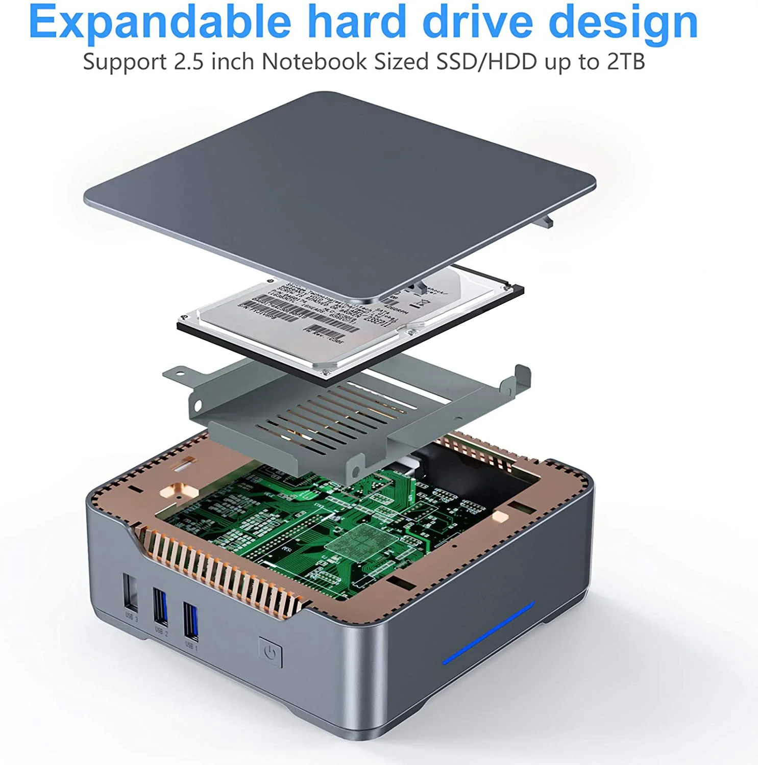 GK3V كمبيوتر صغير لتقوم بها بنفسك كمبيوتر ألعاب Intel Twin Lake N150 8GB/16GB DDR4 1 تيرا بايت NVMe SSD Windows 11 Pro 4K HD VGA Win 11