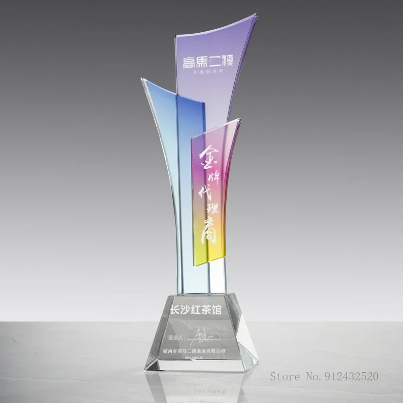 

Customized Crystal Trophy for Goddess and Honor, Champion Trophy, Color Printing Excellent Competition Souvenir, Home Decoration