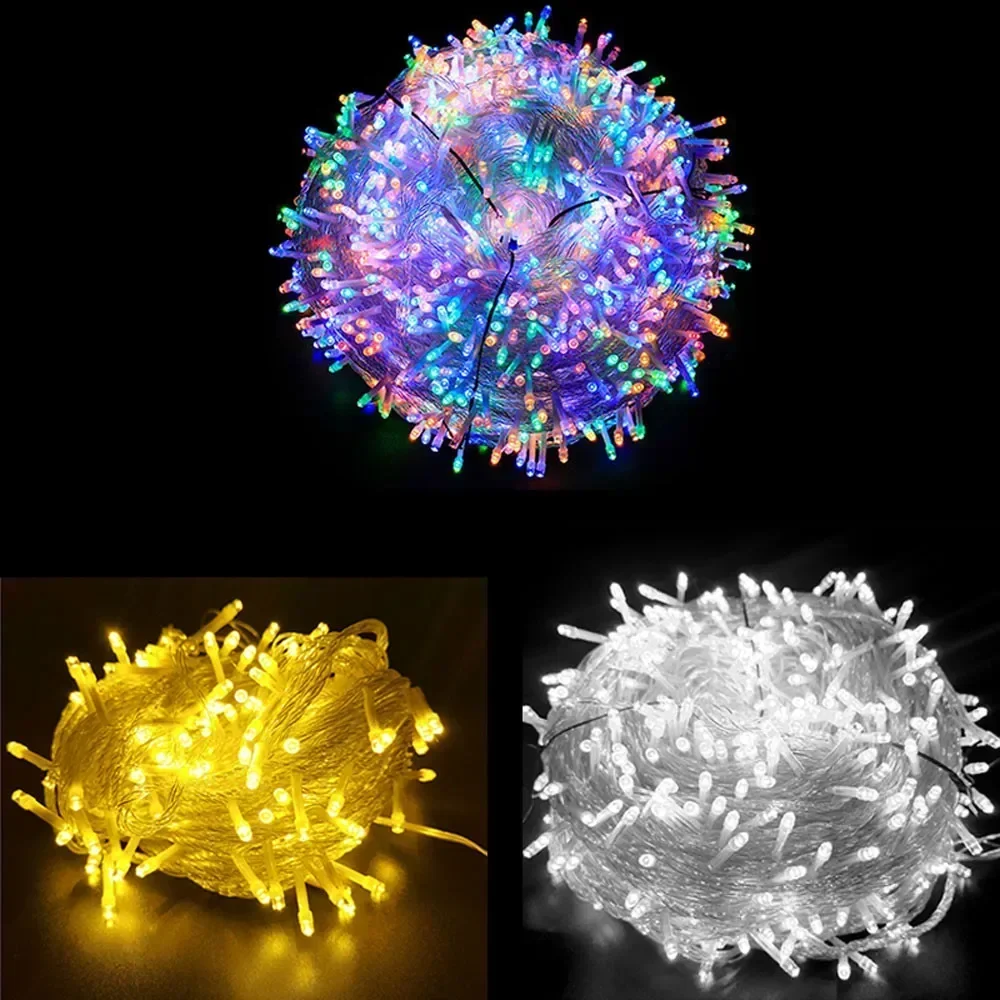 Navidad 2024 EU Plug LED Strings Light Christmas Light Holiday Light 10/20M luce esterna per Xmas Wedding Party Decor capodanno